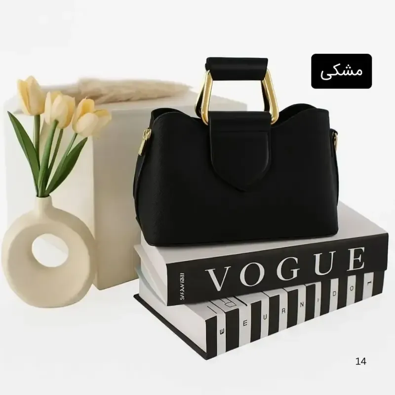 کیف پاسپورتی پارچه ای زیپ مگنت بند بلند 3 جیب داخلی روزمره مجلسی
