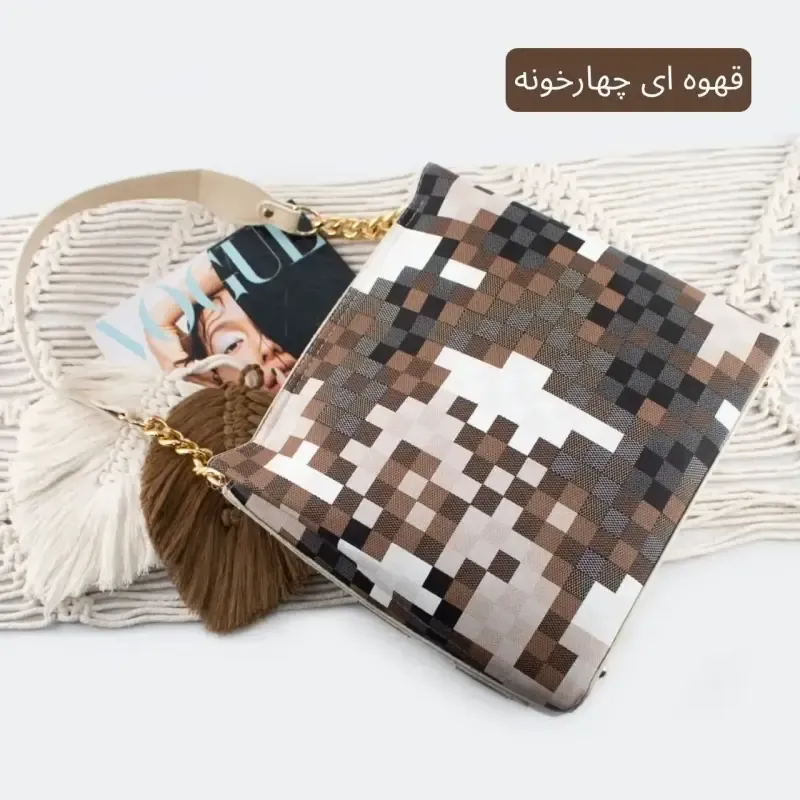 کیف زنانه چرم مصنوعی زیپدار بند بلند روزمره مهمانی