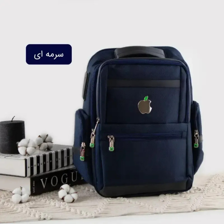کوله پشتی پارچه ای مدرسه و دانشگاه ابعاد 40 در 30 سانتیمتر با جیب بیرونی