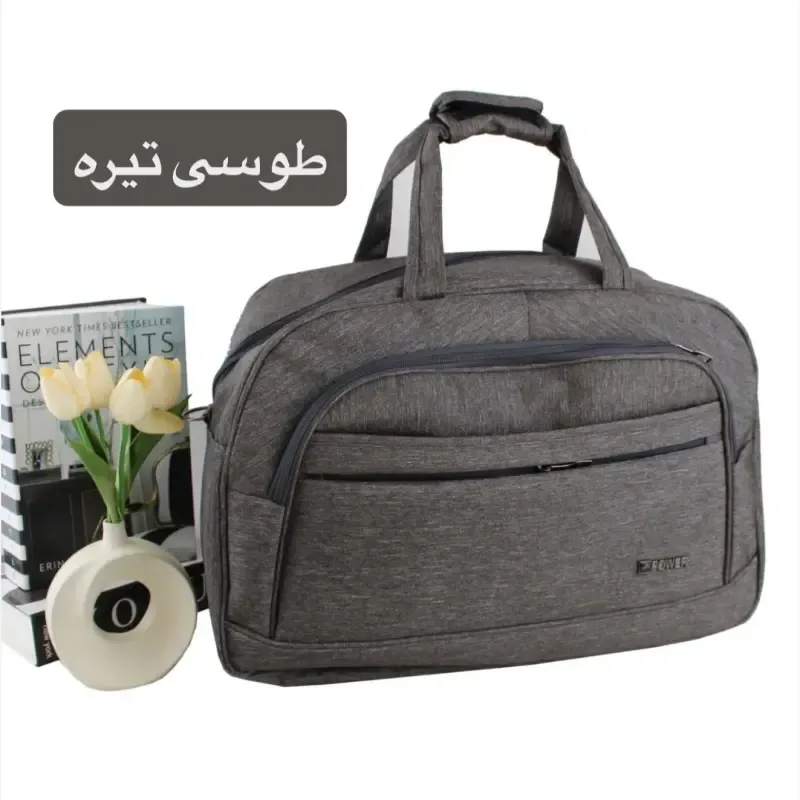 ساک ورزشی اسپرت پارچه ای زیپ دار بند بلند 3 بند 4 جیب بیرونی 1 جیب داخلی 60x38x20 سانتیمتر