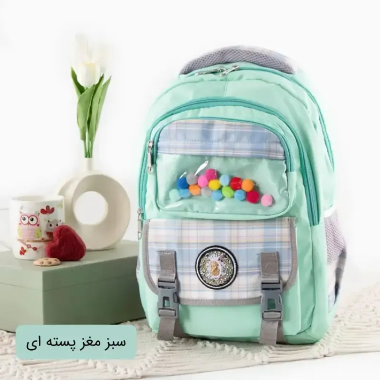 کوله پشتی مدرسه و دانشگاه پارچه ای با بند بلند و 6 جیب بیرونی ابعاد 40 در 30 در 15 سانتیمتر