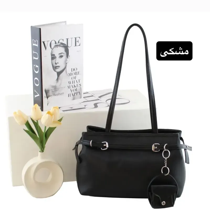کیف زنانه چرم مصنوعی اسپرت و روزمره ابعاد 35 در 25 سانتیمتر