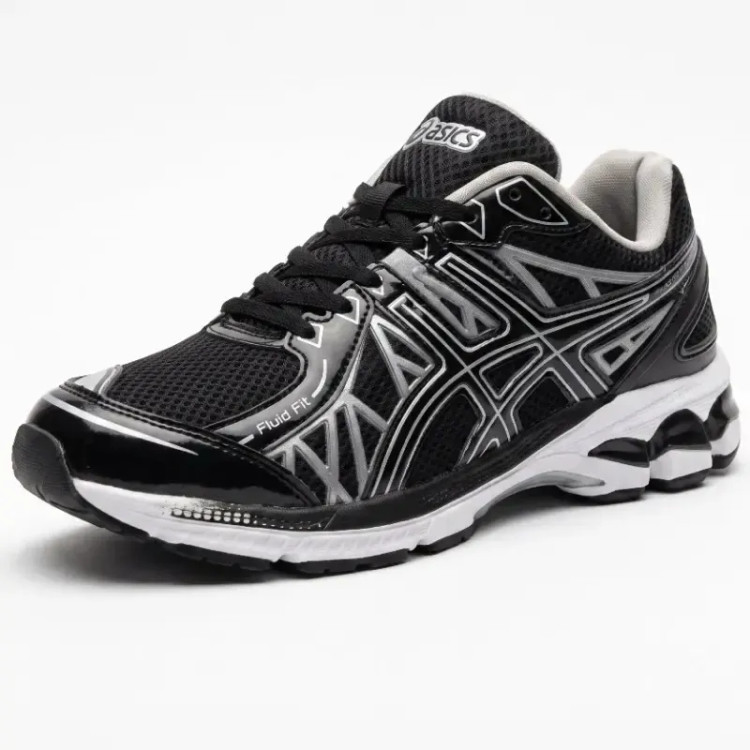 کفش اسپرت مردانه اسیکس مشکی راحتی ورزشی روزمره مدل مش تنفسی