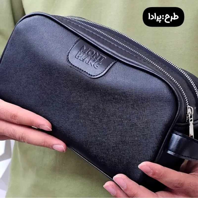 کیف دستی مردانه چرم صنعتی ضخیم دو خانه بند دستی