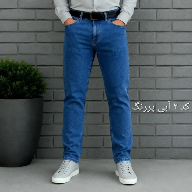 شلوار جین مردانه راسته پنبه فلامنت سایز 40 تا 58