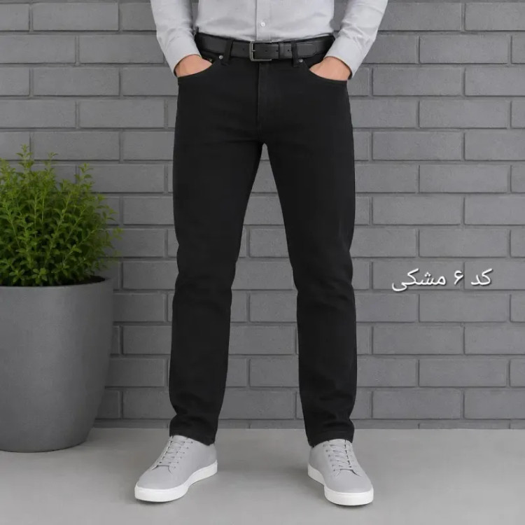 شلوار جین مردانه راسته پنبه فلامنت سایز 40 تا 58