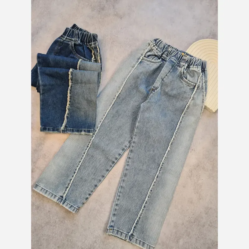 ست پاییزه بچگانه بلوز دورس و شلوار جین بگ سایز 50 تا 65