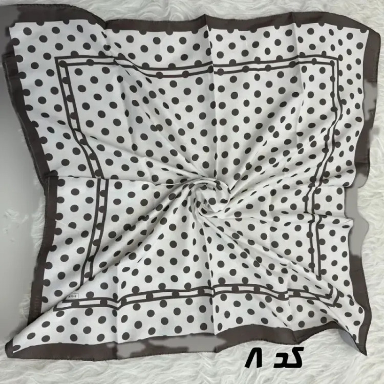مینی اسکارف قهوهای نخ طرحبندی 65×65 سانتیمتر بدون آبرفت و رنگ رفت