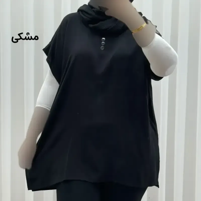 تاپ زنانه نخی ساده سایز بزرگ فری سایز مناسب تا سایز 54