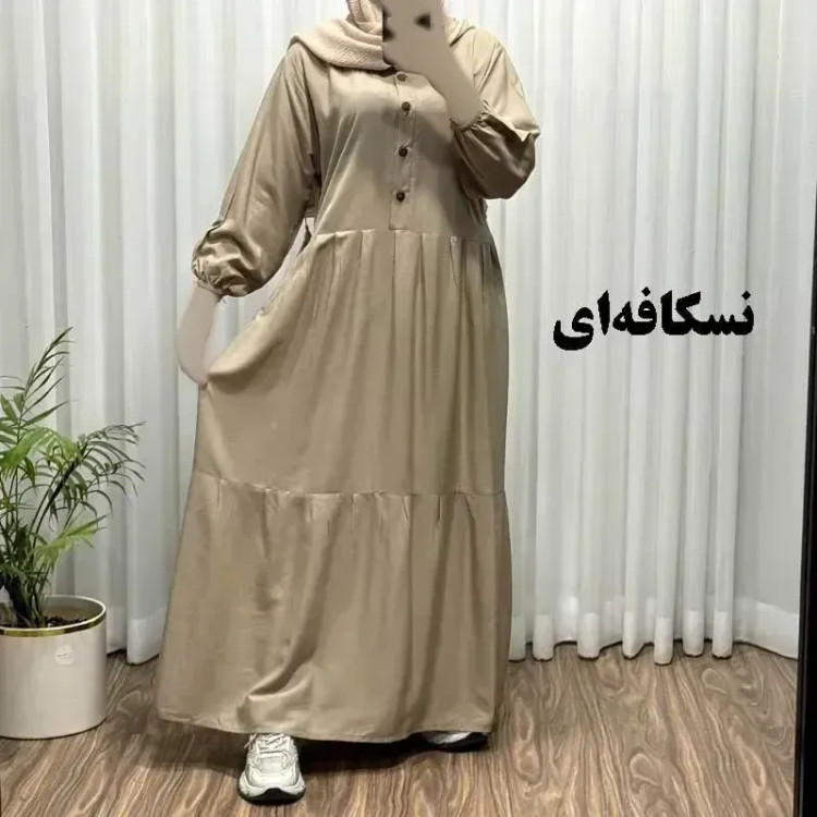پیراهن ساحلی جلو دکمه نخی شسته شده فری سایز تا 46 بدون آبرفت و رنگ رفت کمربند دار تن خور شیک