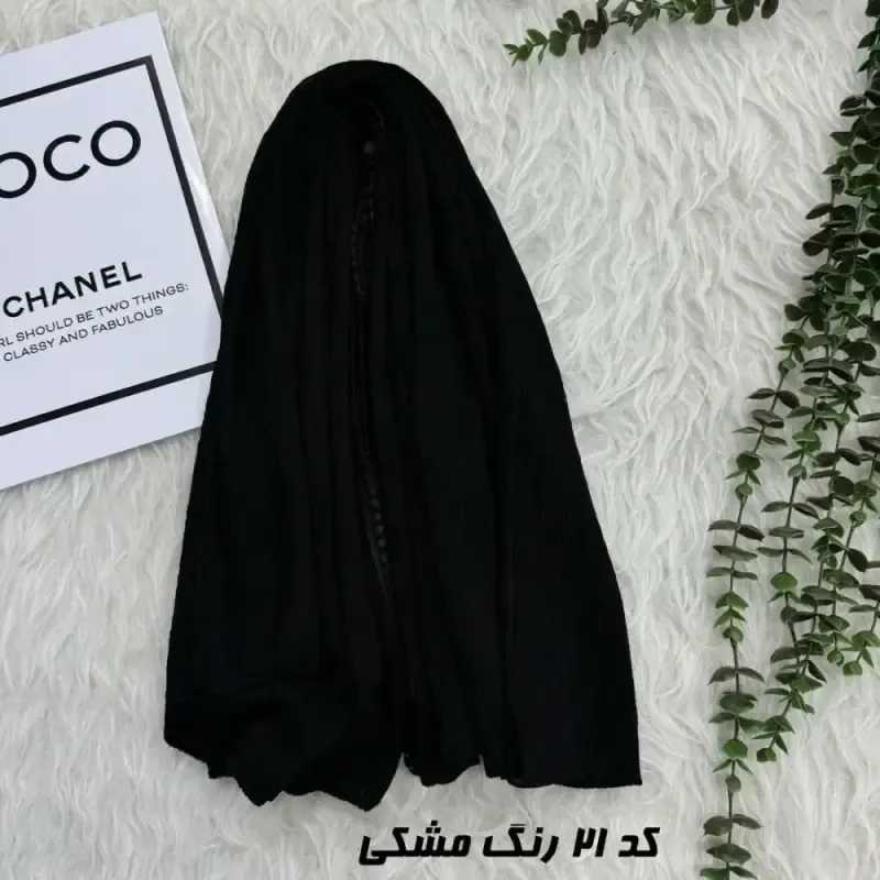 شال نخی ساده برشکا دور عدسی قواره 65 در 190 سانتی متر