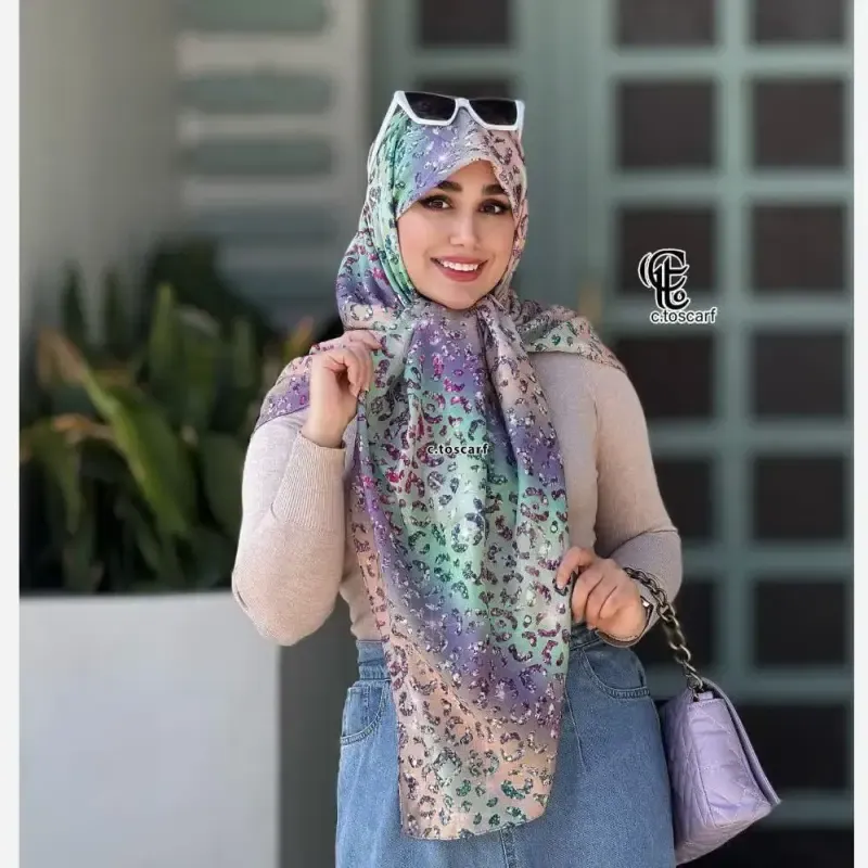 روسری نخ کاستوم قواره 140 طرح آنجل دخترانه