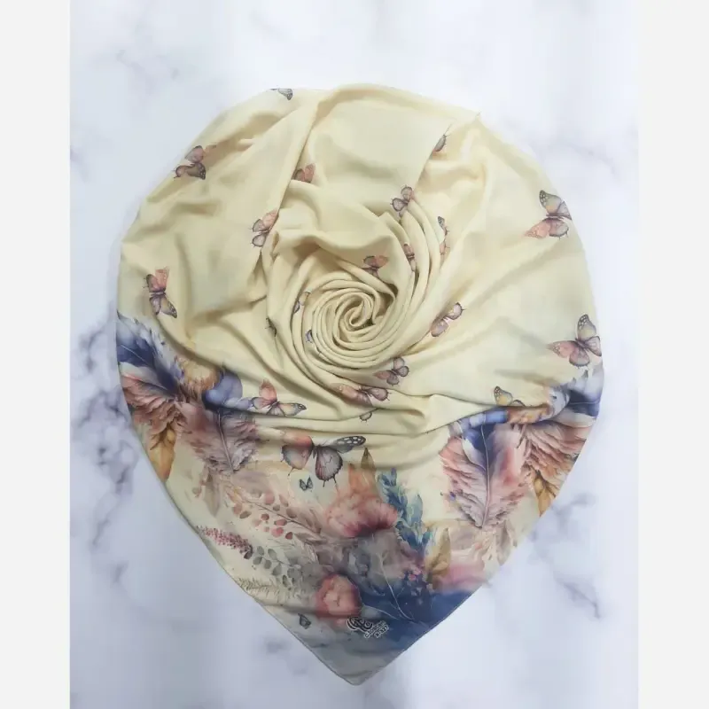 روسری مجلسی نخی کاستوم طرح پردیس سایز 140 چرخ دوز